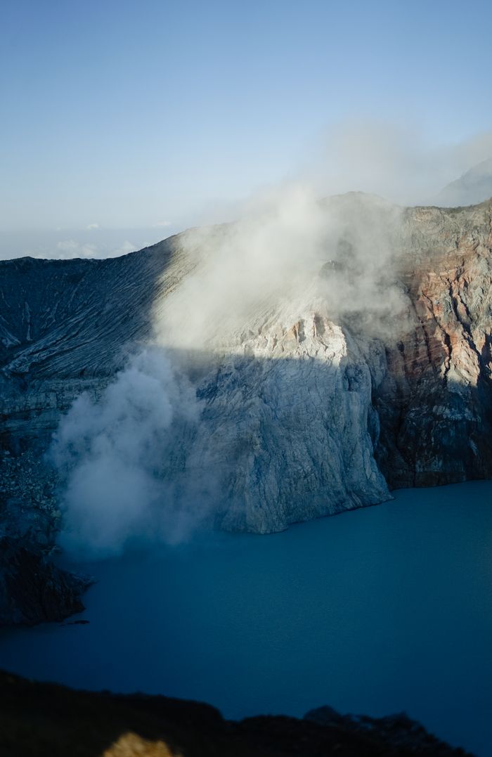 Services Stunning aerial photography of Ijen Crater showcasing natural beauty and volcanic landscape.